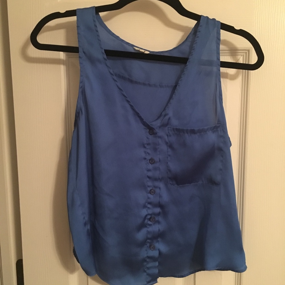 Open back silky top